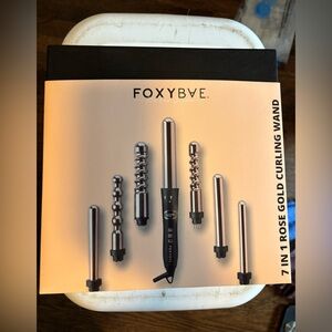 FoxyBae Rose Gold 7-in-1 Curling Wand Set